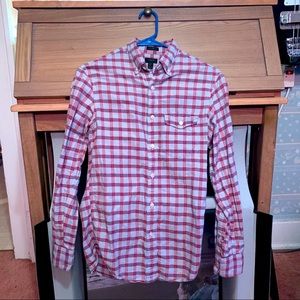 Express Men’s XS SlimFit Blue/Red/Gray Plaid Shirt